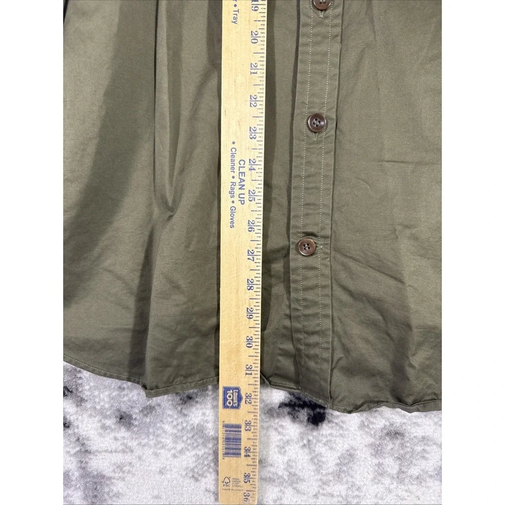 Banana Republic Shirt Mens Large Green Army Linen Expedition Y2k Paratrooper